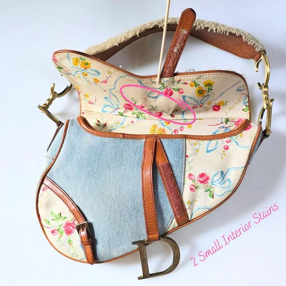 Dior Saddle Bag Denim Shearling - Picture 10 of 15